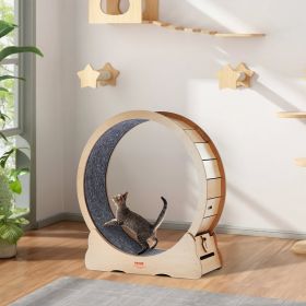 Cat Exercise Wheel 43.3' Large Cat Treadmill Wheel For Indoor Cats Yellow (Option: Natural)