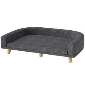 Dog Sofa for Large Dogs with Washable Cover, Anti-slip Foot Pads, Dark Grey (Option: Charcoal Grey)
