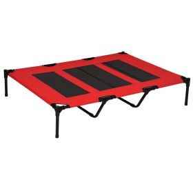 Elevated Dog Bed, Raised Dog Cot for XL Sized Dogs, Indoor & Outdoor, 48" x 36" x 9", Red (Option: Red)